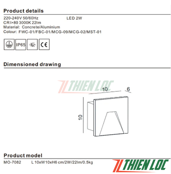 Đèn led âm bậc cầu thang ACT32