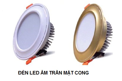 Đèn led âm trần mặt cong vàng 5w